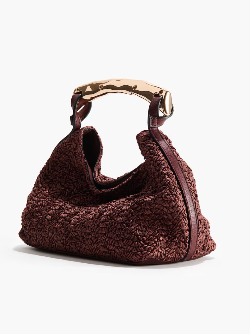 H&M NWT gold top handle Woven bag - Picture 4 of 5